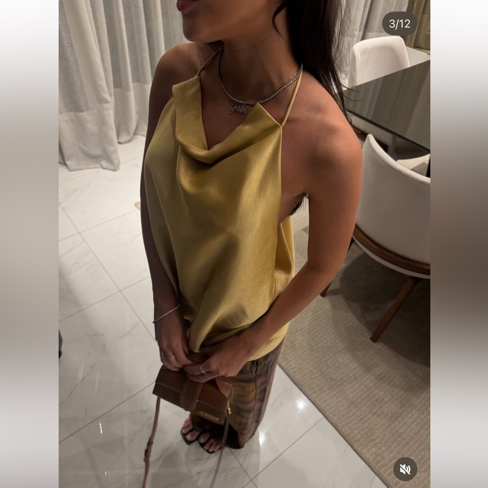 ZARA NWT ZW Collection Satin Halter Top